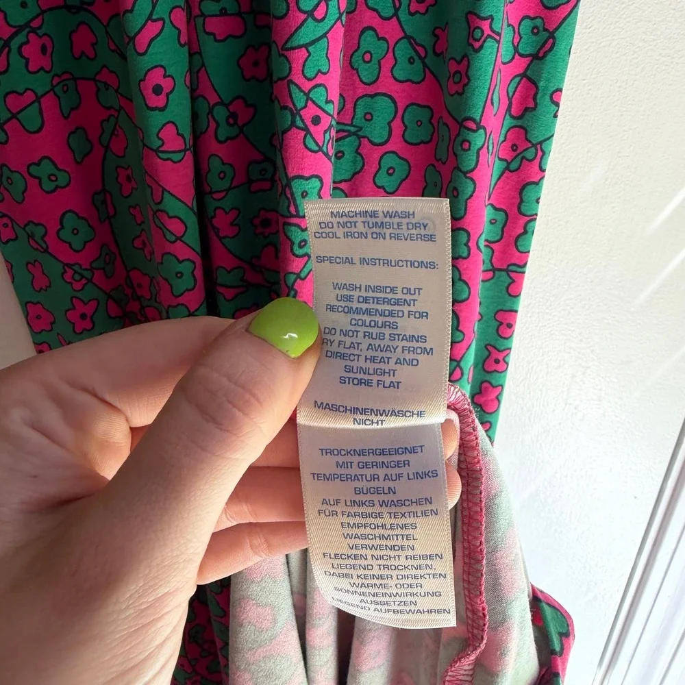 Boden Pink Green Floral V-Neck Empire Waist Maxi Dress WH605 Womens 6P - Picture 5 of 8